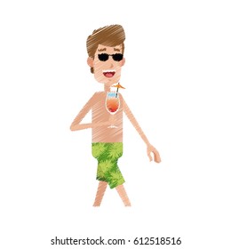 young man cartoon icon image 