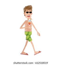 young man cartoon icon image 