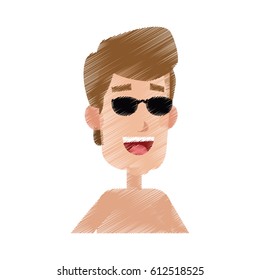 young man cartoon icon image 