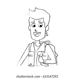 young man cartoon icon image 