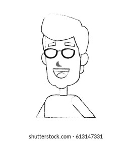 young man cartoon icon image 