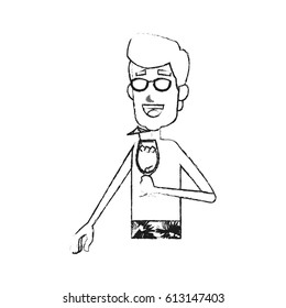 young man cartoon icon image 