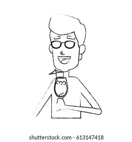 young man cartoon icon image 