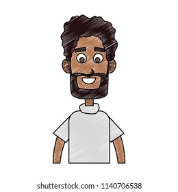 Young man cartoon profile scribble