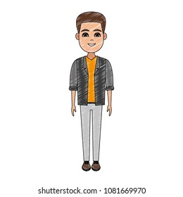 Young man cartoon scribble