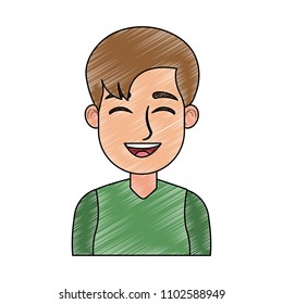 Young man cartoon scribble