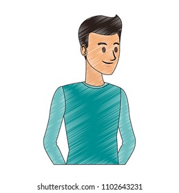 Young man cartoon scribble