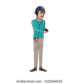 Young man cartoon scribble