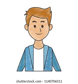 Young man cartoon scribble