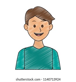 Young man cartoon scribble