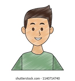 Young man cartoon scribble