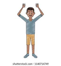 Young man cartoon scribble