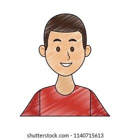 Young man cartoon scribble