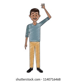 Young man cartoon scribble