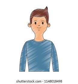 Young man cartoon scribble