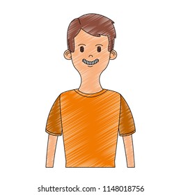 Young man cartoon scribble