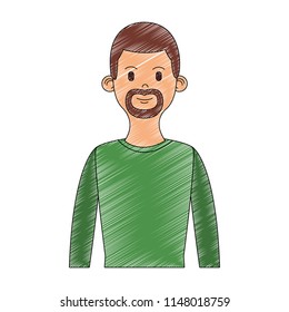 Young man cartoon scribble