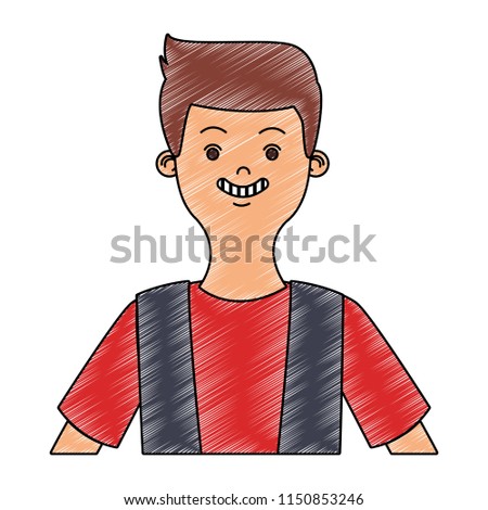 Young man cartoon scribble