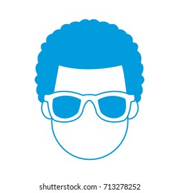 Young man cartoon with sunglasses