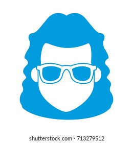 Young man cartoon with sunglasses