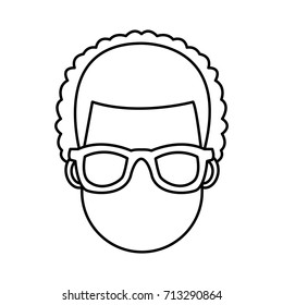 Young man cartoon with sunglasses