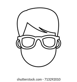 Young man cartoon with sunglasses