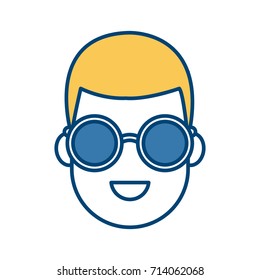 Young man cartoon with sunglasses