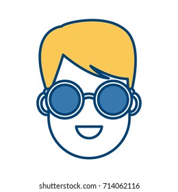 Young man cartoon with sunglasses