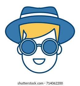 Young man cartoon with sunglasses