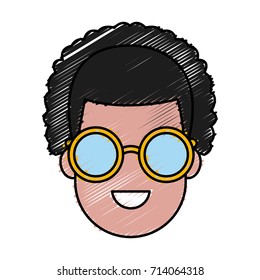 Young man cartoon with sunglasses