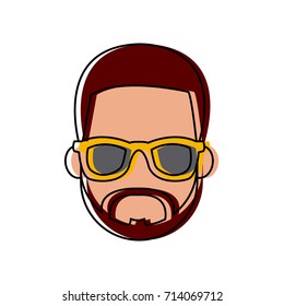 Young man cartoon with sunglasses