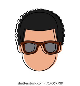 Young man cartoon with sunglasses
