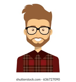young man casual avatar with glasses