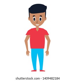 young man with casual clothes cartoon vector illustration graphic design