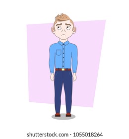 Young Man In Casual Clothes Full Length Male Hipster