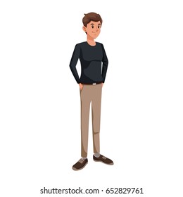 young man in casual clothes standing