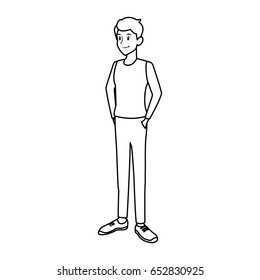 young man in casual clothes standing