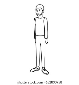 young man in casual clothes standing
