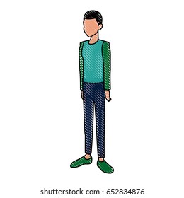 young man in casual clothes standing