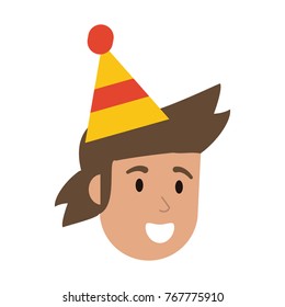 Young man celebrating cartoon