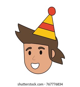 Young man celebrating cartoon