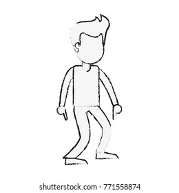 Young man celebrating cartoon