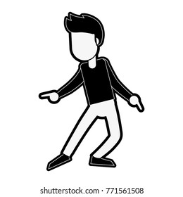 Young man celebrating cartoon