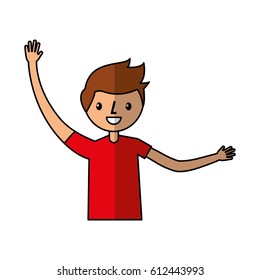 young man celebrating character