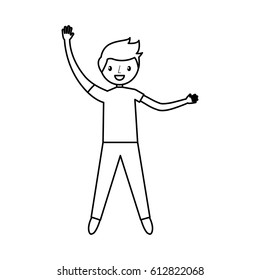 young man celebrating character