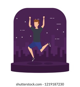 young man celebrating party