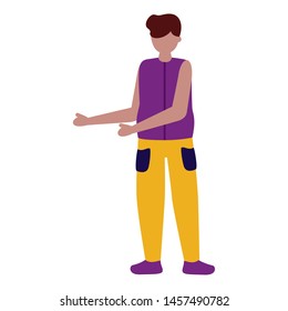 young man character avatar white background vector illustration