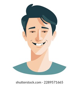Young Man Character Flat Icon Isolated On White Background