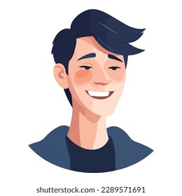 Young Man Character Flat Icon Isolated On White Background
