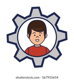 young man character icon
